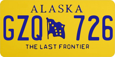 AK license plate GZQ726