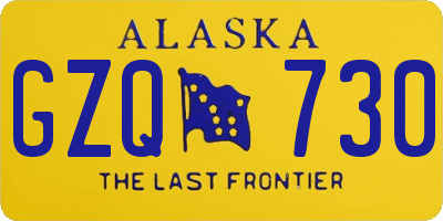 AK license plate GZQ730