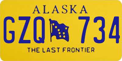 AK license plate GZQ734