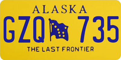 AK license plate GZQ735