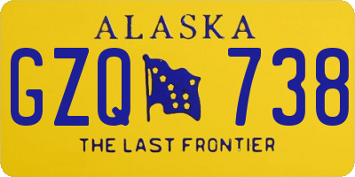 AK license plate GZQ738