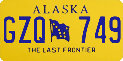 AK license plate GZQ749