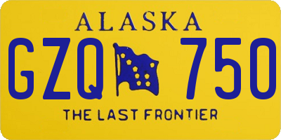 AK license plate GZQ750