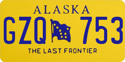 AK license plate GZQ753