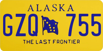AK license plate GZQ755