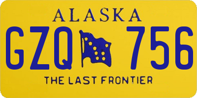 AK license plate GZQ756