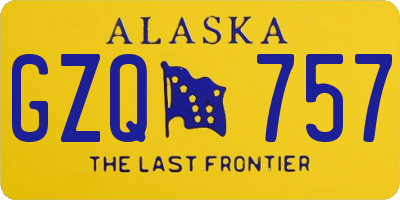 AK license plate GZQ757