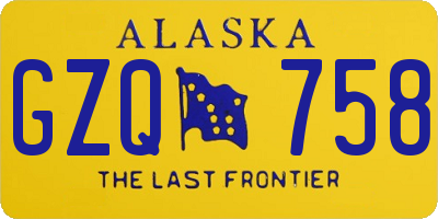 AK license plate GZQ758