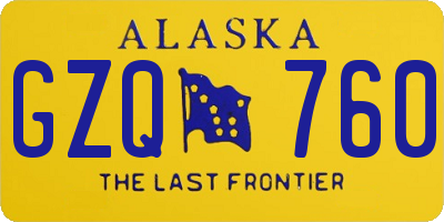 AK license plate GZQ760