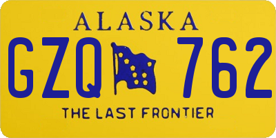 AK license plate GZQ762