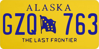 AK license plate GZQ763