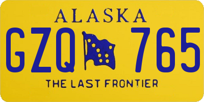 AK license plate GZQ765