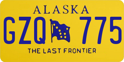 AK license plate GZQ775