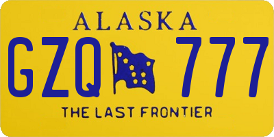 AK license plate GZQ777