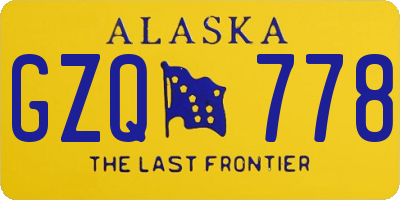 AK license plate GZQ778