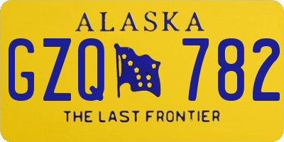 AK license plate GZQ782