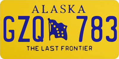 AK license plate GZQ783