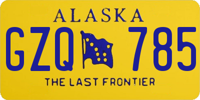 AK license plate GZQ785