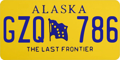 AK license plate GZQ786