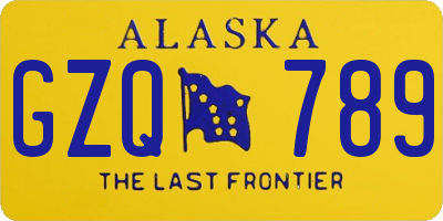 AK license plate GZQ789