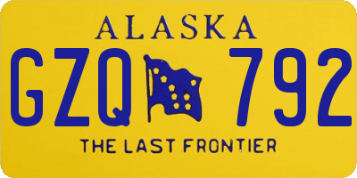 AK license plate GZQ792