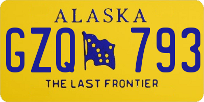 AK license plate GZQ793