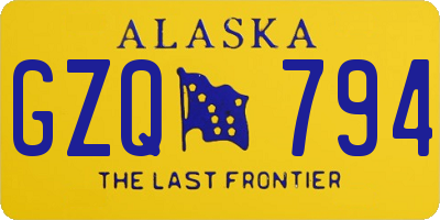 AK license plate GZQ794