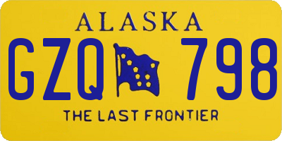 AK license plate GZQ798