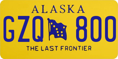 AK license plate GZQ800