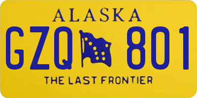 AK license plate GZQ801