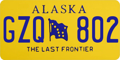 AK license plate GZQ802