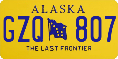 AK license plate GZQ807