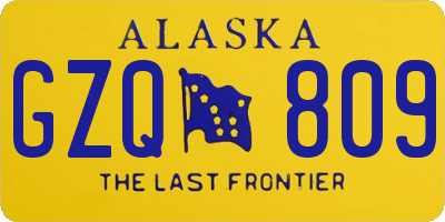 AK license plate GZQ809