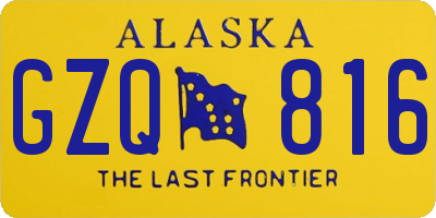 AK license plate GZQ816