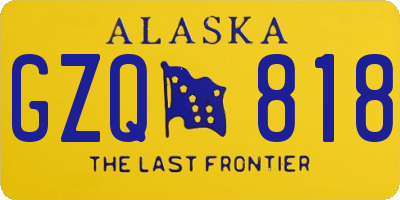 AK license plate GZQ818