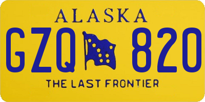 AK license plate GZQ820