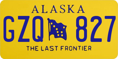 AK license plate GZQ827