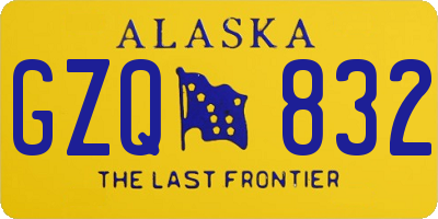 AK license plate GZQ832