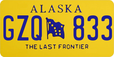 AK license plate GZQ833