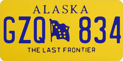 AK license plate GZQ834