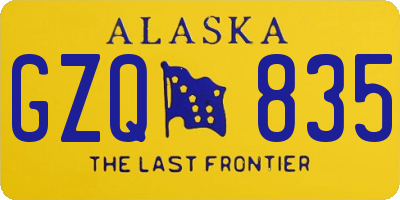 AK license plate GZQ835