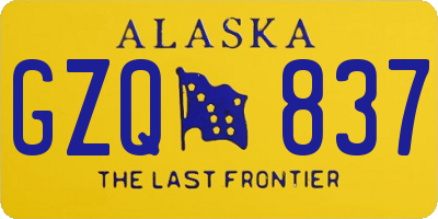 AK license plate GZQ837