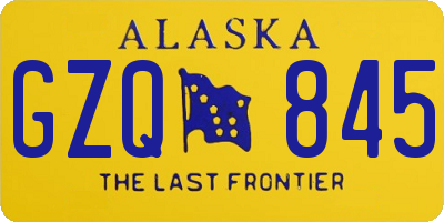 AK license plate GZQ845