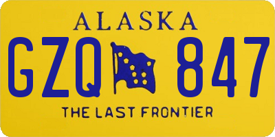 AK license plate GZQ847