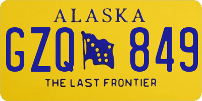 AK license plate GZQ849