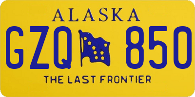 AK license plate GZQ850