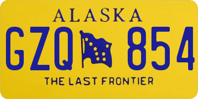 AK license plate GZQ854