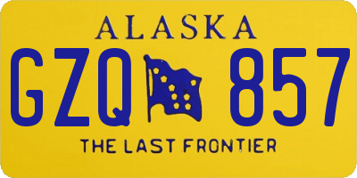 AK license plate GZQ857