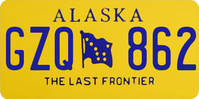 AK license plate GZQ862