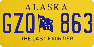 AK license plate GZQ863